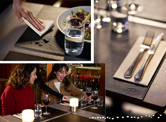 Duni faux leather placemats